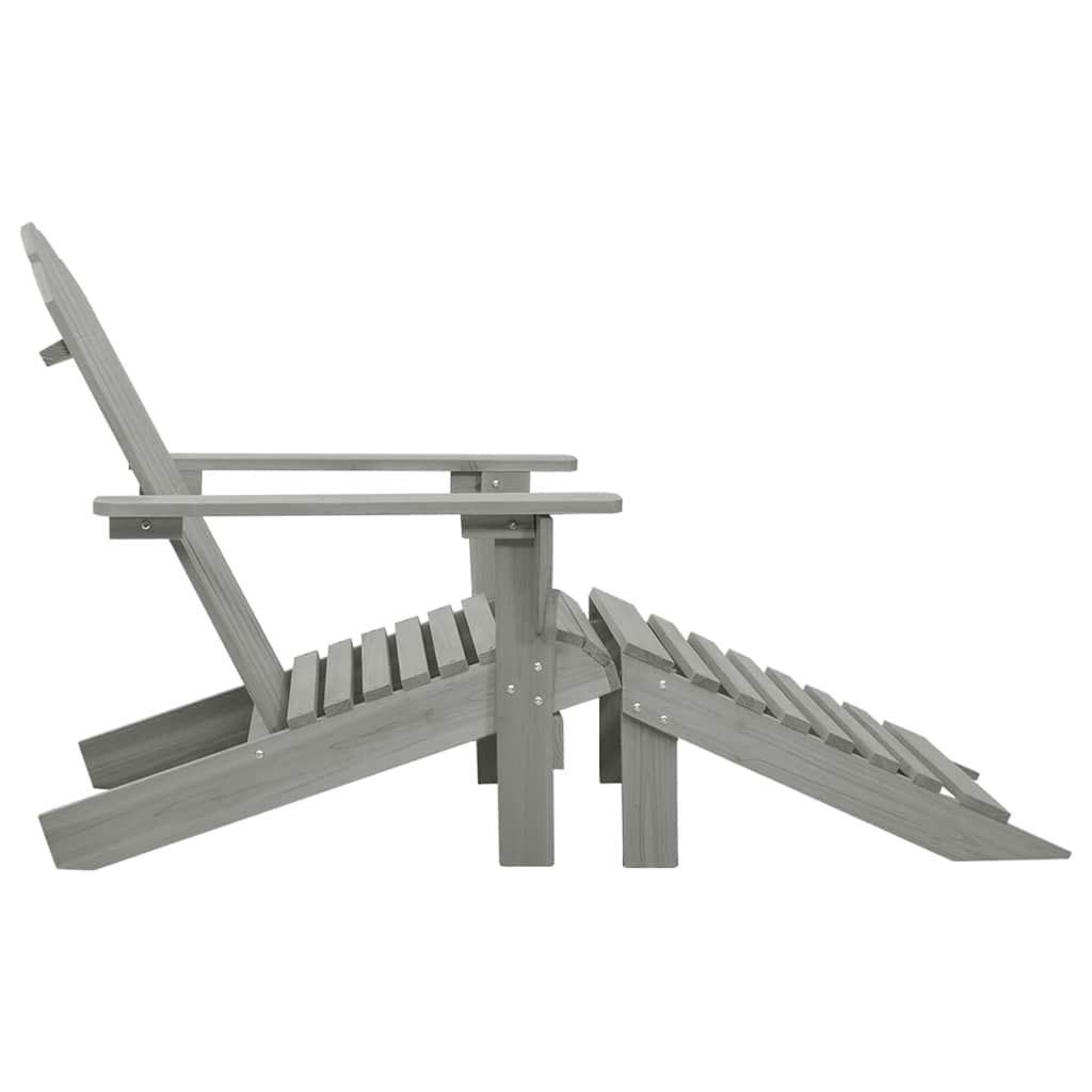 Vidaxl tuinstoel met voetenbank hout grijs