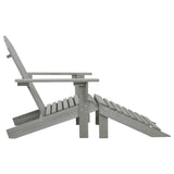Vidaxl tuinstoel met voetenbank hout grijs