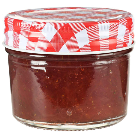 Vidaxl -Marmeladengläser mit roten Deckeln 48 ST 110 ml Glas