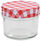 Vidaxl jampotten met wit met rode deksels 96 st 110 ml glas
