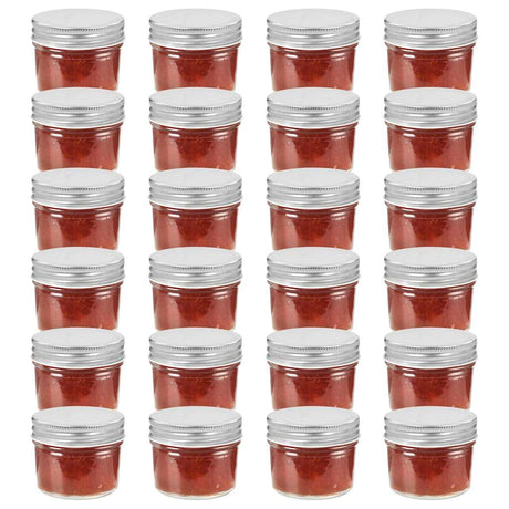 Vidaxxl Marmeladengläser mit silberfarbenem Deckel 24 Stück 110 ml Glas