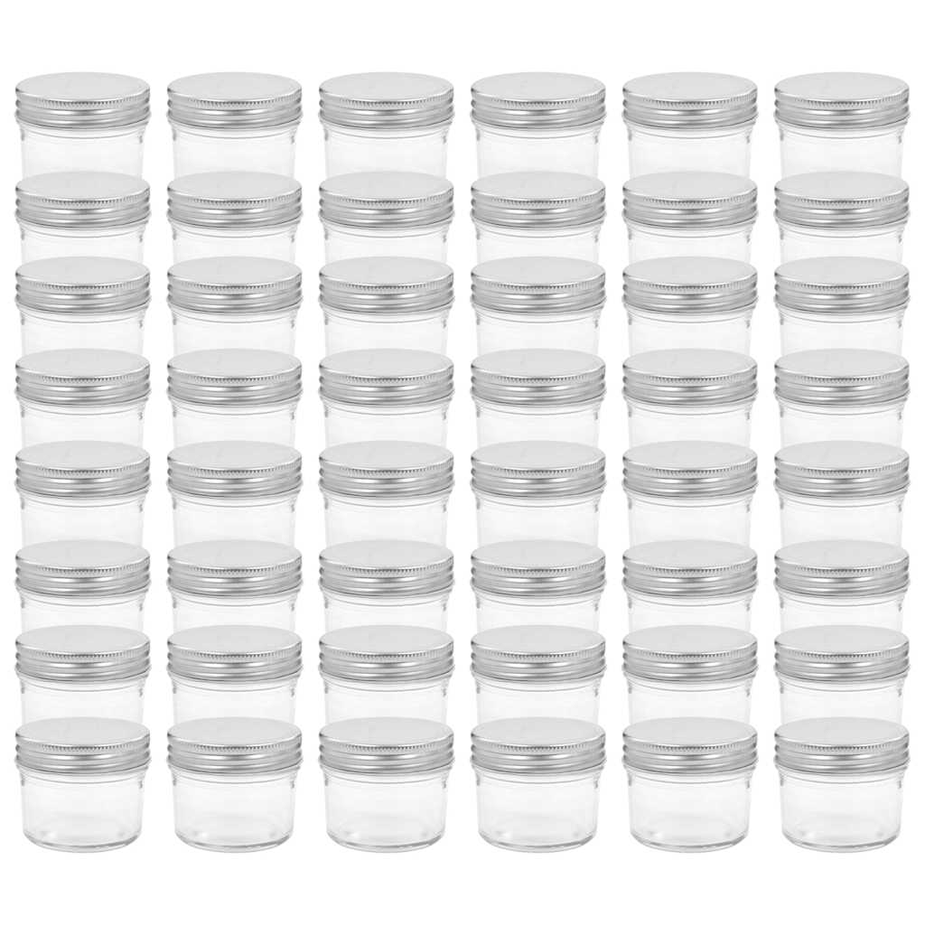 Vidaxl jampotten met zilverkleurige deksels 48 st 110 ml glas