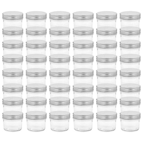 Vidaxl jampotten met zilverkleurige deksels 48 st 110 ml glas