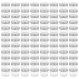 Vidaxl jampotten met zilverkleurige deksels 96 st 110 ml glas