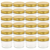 Vidaxl -Marmeladengläser mit goldfarbenen Deckeln 24 St 110 ml Glas