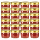 Vidaxl -Marmeladengläser mit goldfarbenen Deckeln 24 St 110 ml Glas