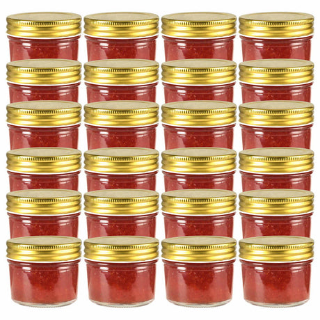 Vidaxxl Marmeladengläser mit goldfarbenem Deckel 24 Stück 110 ml Glas