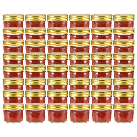 Vidaxxl Marmeladengläser mit goldfarbenem Deckel 48 Stück 110 ml Glas