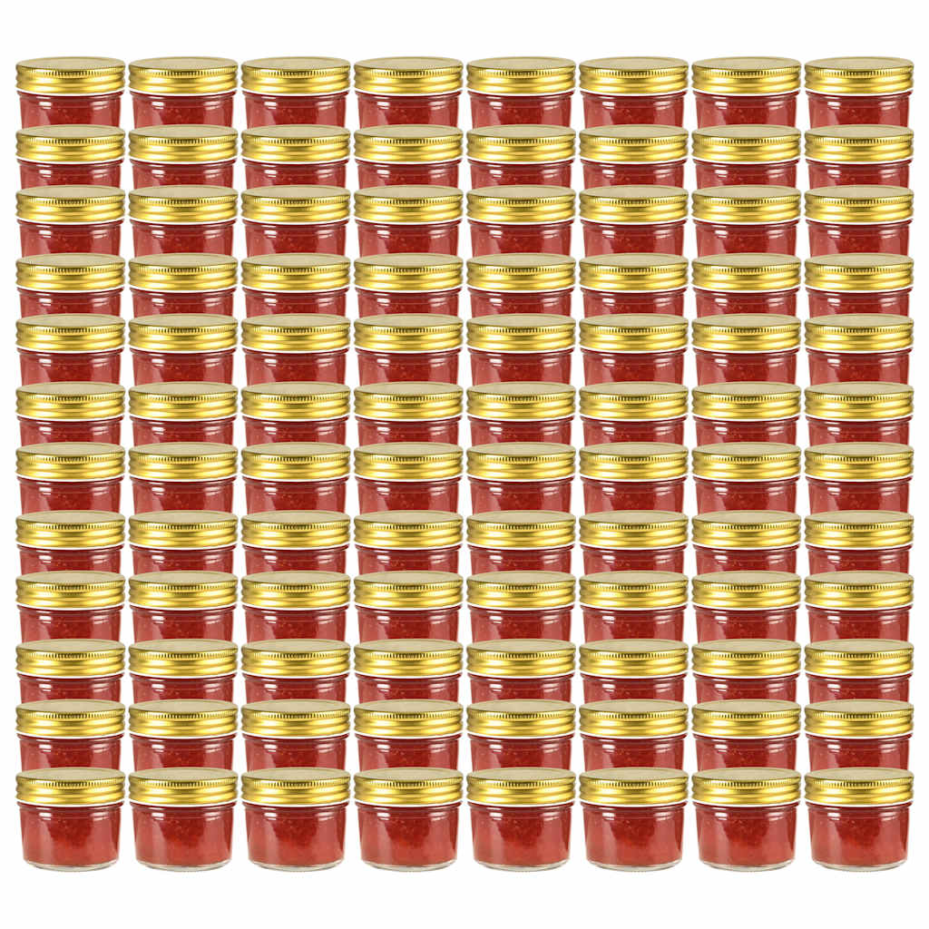 Vidaxl jampotten met goudkleurige deksels 96 st 110 ml glas