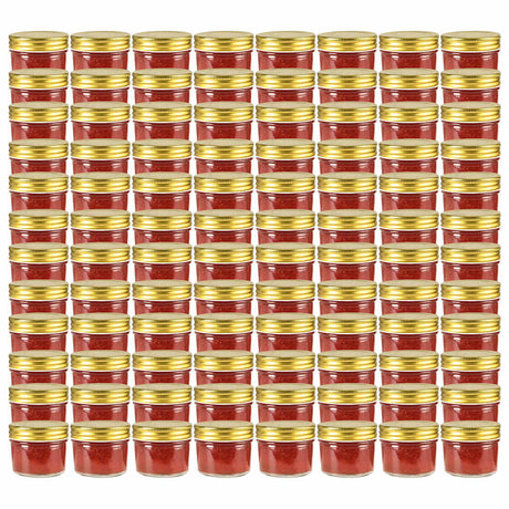 Vidaxl jampotten met goudkleurige deksels 96 st 110 ml glas