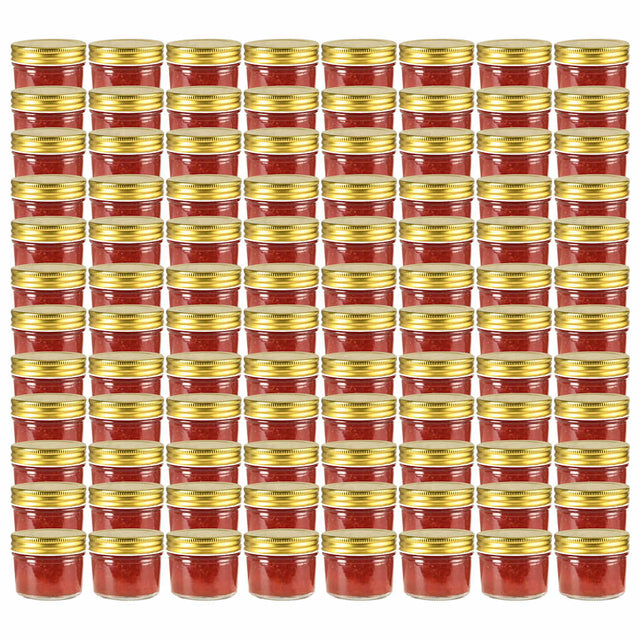 Vidaxl jampotten met goudkleurige deksels 96 st 110 ml glas