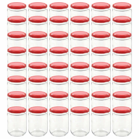 Vidaxl -Marmeladengläser mit roten Deckeln 48 Stcs 230 ml Glas