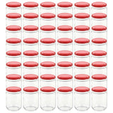 Vidaxl -Marmeladengläser mit roten Deckeln 48 Stcs 230 ml Glas