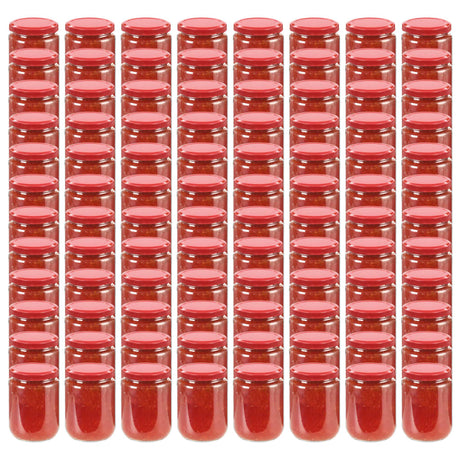 Vidaxl -Marmeladengläser mit roten Deckeln 96 ST 230 ml Glas