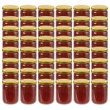 Vidaxl -Marmeladengläser mit goldgeläuteten Deckeln 48 Stcs 230 ml Glas