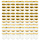 Vidaxl -Marmeladengläser mit goldfarbenen Deckeln 96 ST 230 ml Glas