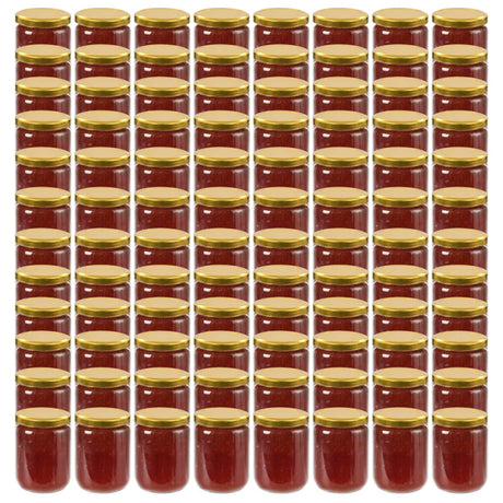 Vidaxl -Marmeladengläser mit goldfarbenen Deckeln 96 ST 230 ml Glas