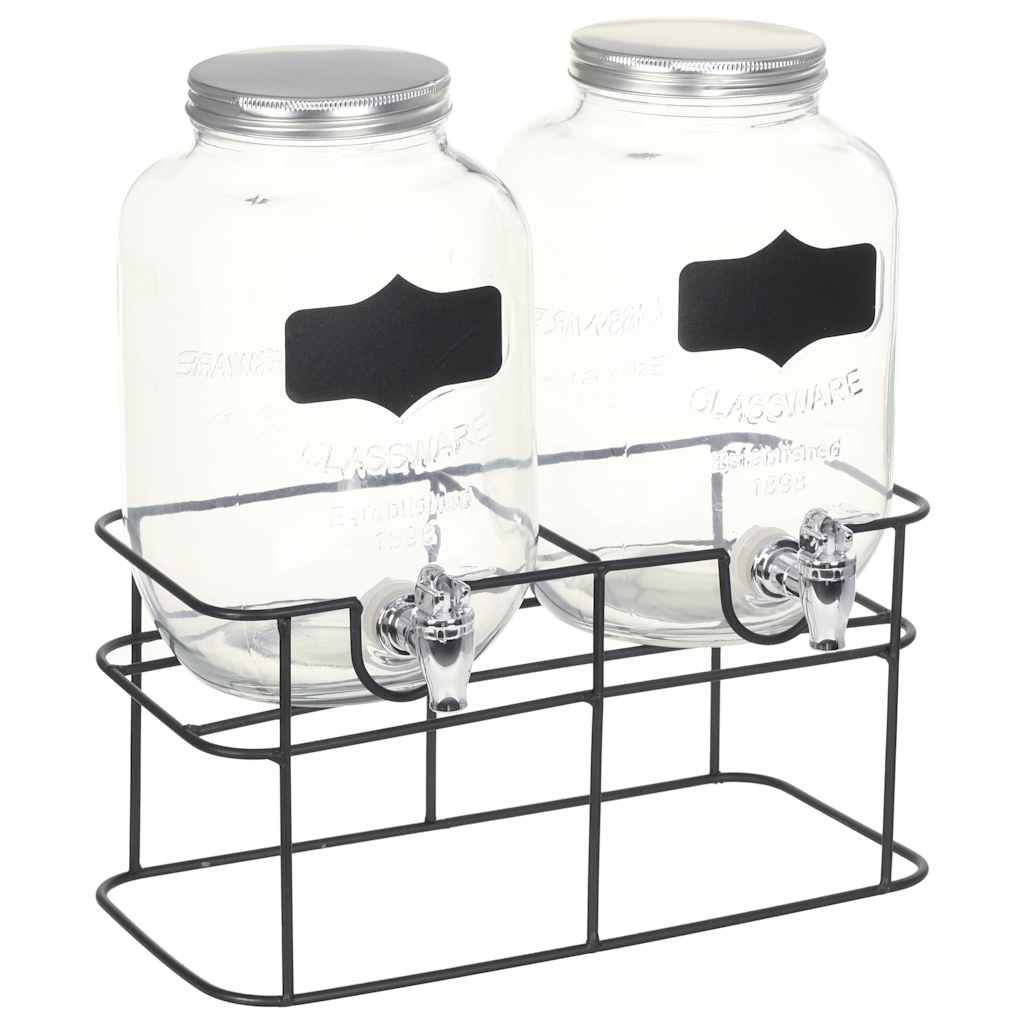 Vidaxl -Getränkespender 2 ST mit Standard 2 x 4 l Glas