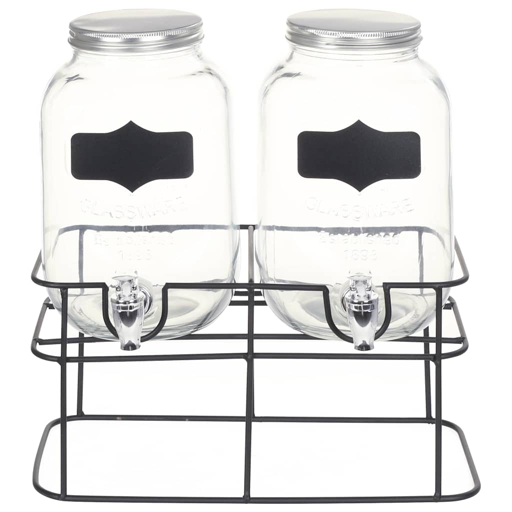 Vidaxl -Getränkespender 2 ST mit Standard 2 x 4 l Glas