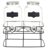 Vidaxl -Getränkespender 2 ST mit Standard 2 x 4 l Glas