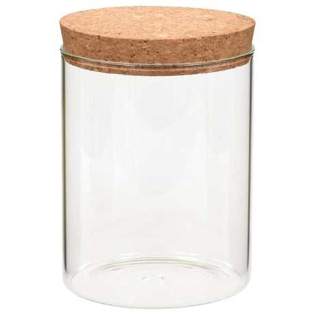 Vidaxl -Aufbewahrungstöpfe mit Korkdeckel 6 ST 650 ml Glas