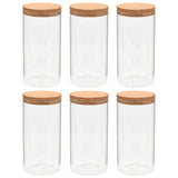 Vidaxl -Aufbewahrungstöpfe mit Korkdeckel 6 ST 1100 ml Glas