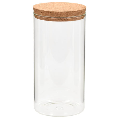 Vidaxl -Aufbewahrungstöpfe mit Korkdeckel 6 St 1400 ml Glas