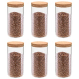 Vidaxl -Aufbewahrungstöpfe mit Korkdeckel 6 St 1400 ml Glas