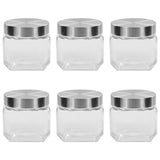 VIDAXL -Speichertöpfe mit silberfarbenem Deckel 6 ST 800 ml