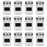 Vidaxl -Speichertöpfe mit Aufklebern 12 ST 300 ml
