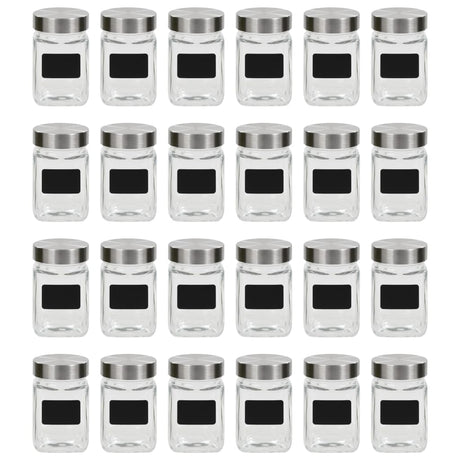 Vidaxl -Speichertöpfe mit Aufklebern 24 ST 300 ml