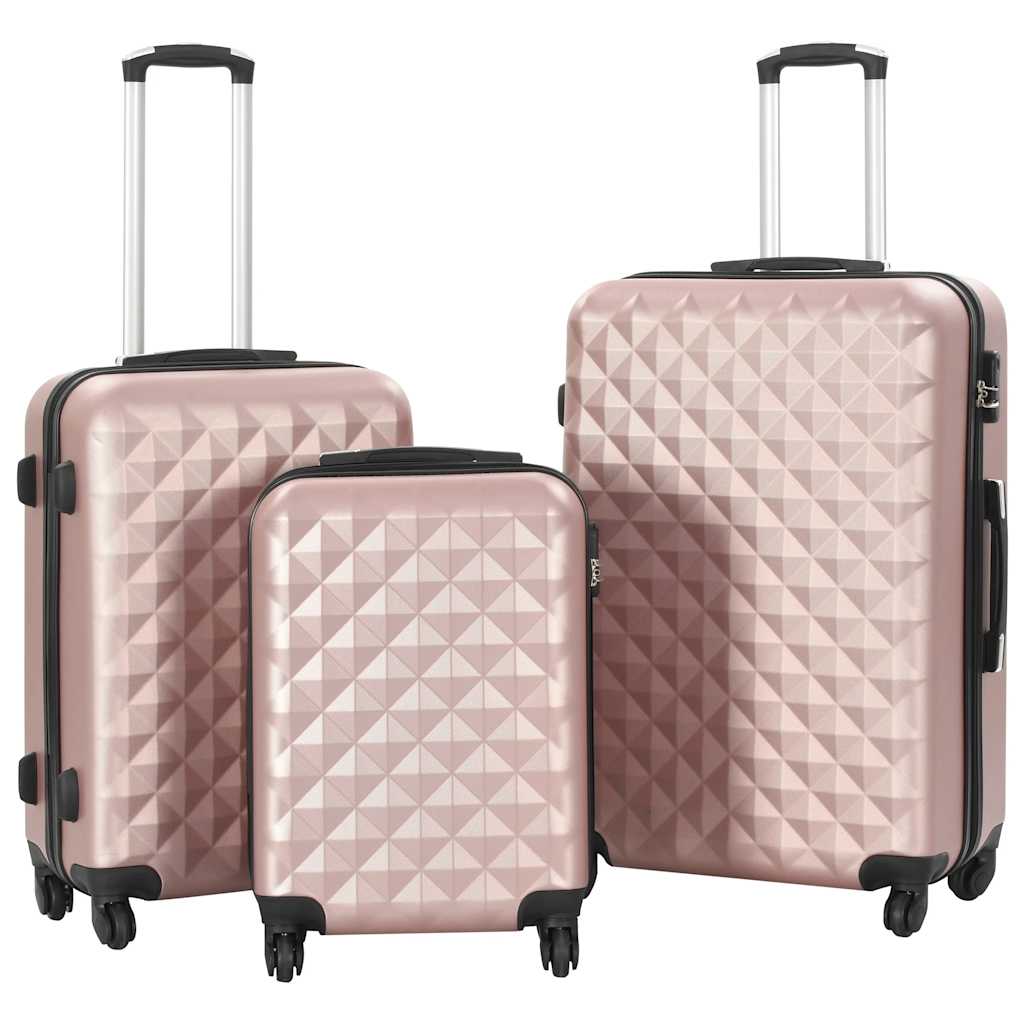 Vidaxl 3-teiliges hartes Gepäckset Abs Roségoud