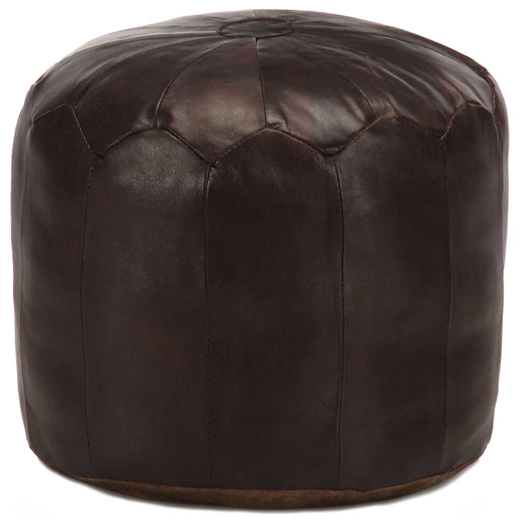 Vidaxl poef 40x35 cm echt geitenleer donkerbruin