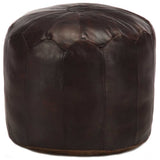 Vidaxl poef 40x35 cm echt geitenleer donkerbruin