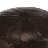 Vidaxl poef 40x35 cm echt geitenleer donkerbruin