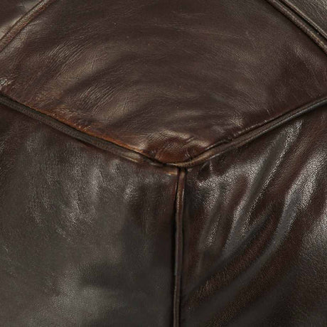 Vidaxl poef 60x60x30 cm echt geitenleer donkerbruin