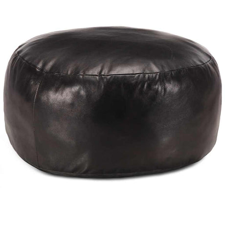 Vidaxl poef 60x30 cm echt geitenleer zwart