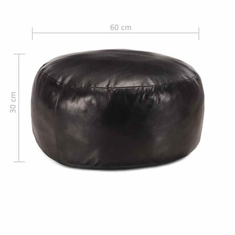 Vidaxl poef 60x30 cm echt geitenleer zwart