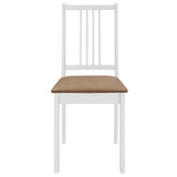 Vidaxl eetkamerstoelen met kussens 4 st massief hout wit