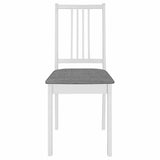 Vidaxl eetkamerstoelen met kussens 4 st massief hout wit