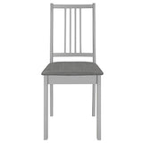 Vidaxl eetkamerstoelen met kussens 4 st massief hout grijs