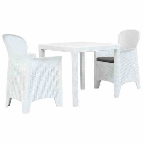 Vidaxl 3-delige bistroset rattan-look kunststof wit