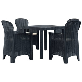 Vidaxl 5-delige tuinset rattan-look kunststof antraciet
