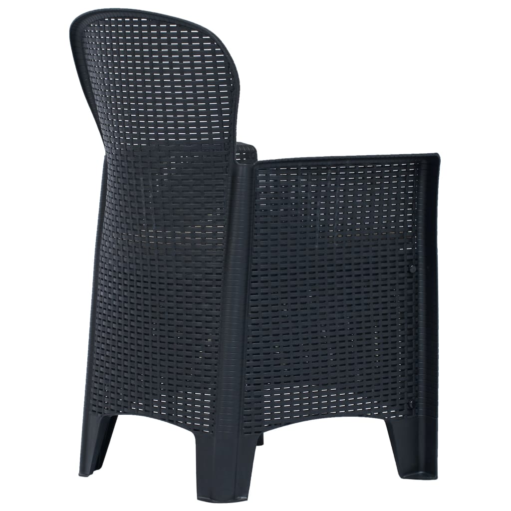 Vidaxl 5-delige tuinset rattan-look kunststof antraciet