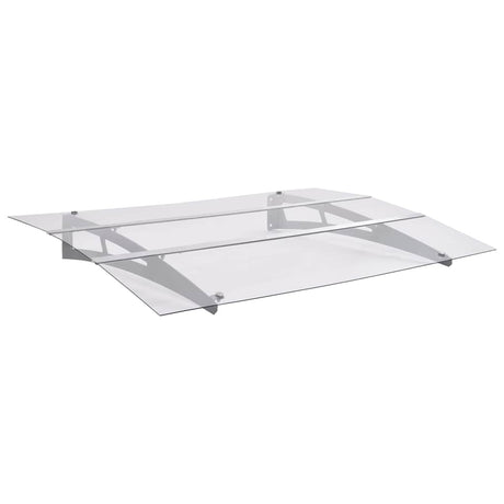 Vidaxl -Tür -Baldachin 120 x 90 cm Polycarbonat Silber und transparent