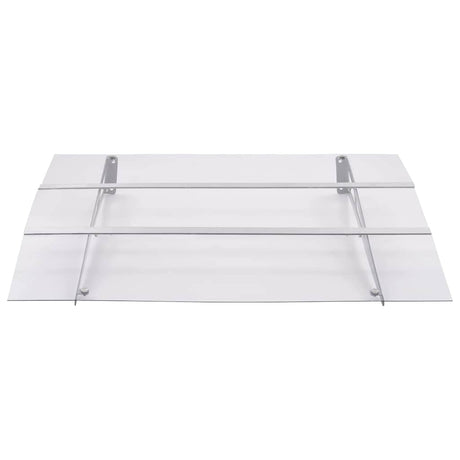 Vidaxl -Tür -Baldachin 120 x 90 cm Polycarbonat Silber und transparent