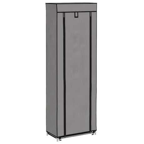 Vidaxl -Schuhschrank mit Abdeckung 57x29x162 cm Stoff grau