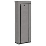 Vidaxl -Schuhschrank mit Abdeckung 57x29x162 cm Stoff grau