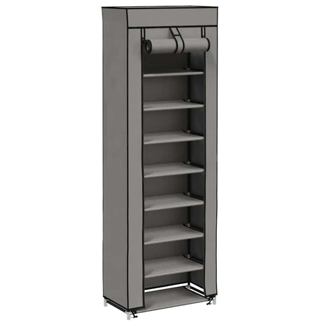 Vidaxl -Schuhschrank mit Abdeckung 57x29x162 cm Stoff grau