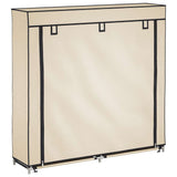 Vidaxl -Schuhschrank mit Abdeckung 115x28x110 cm Stoffcreme
